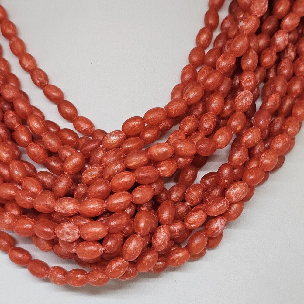 Doncaster Multi-Strand Coral Red Beaded Necklace - Picture 3 of 9